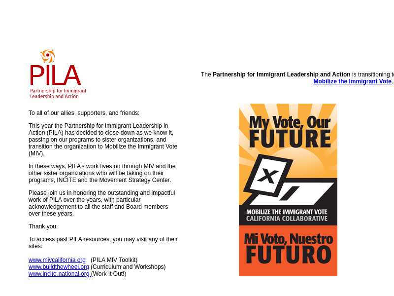 PILA - Partnership for Immigrant Leadership And Action