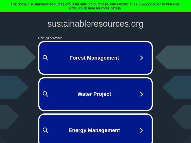 Sustainable Resources